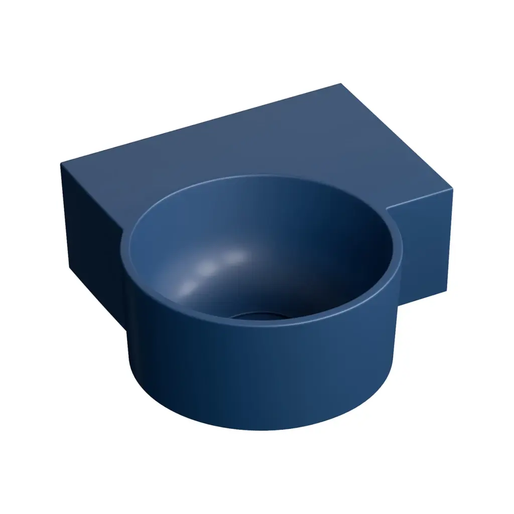 OMNIRES OVO M+ umyvadlo na desku/závěsné pravé, 33 x 34 cm, midnight blue mat; OVO335UWPMB