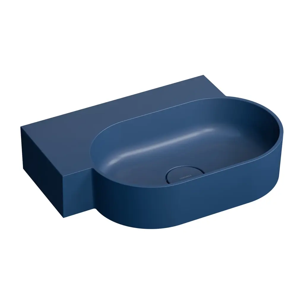 OMNIRES OVO M+ umyvadlo na desku/závěsné levé, 55 x 38 cm, midnight blue mat; OVO555UWLMB