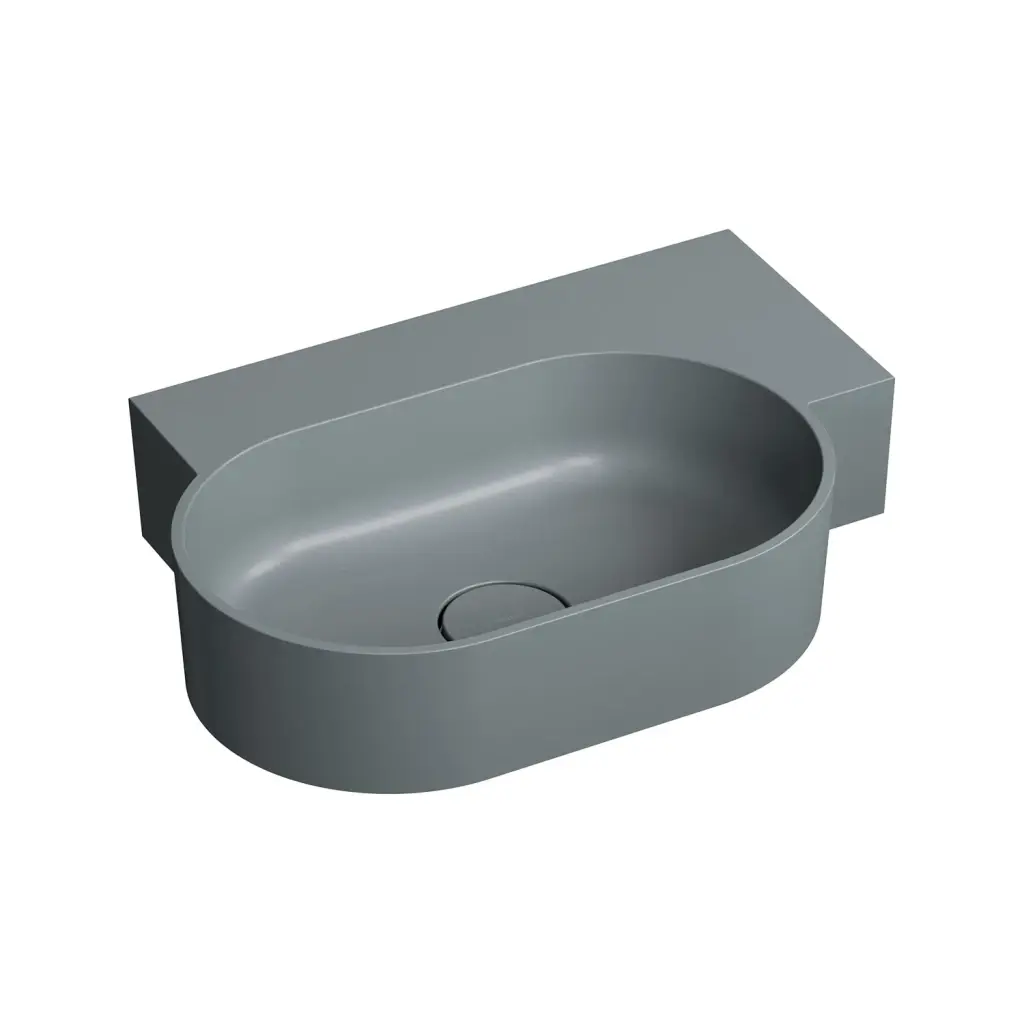 OMNIRES OVO M+ umyvadlo na desku/závěsné pravé, 55 x 38 cm, ash grey mat; OVO555UWPAG