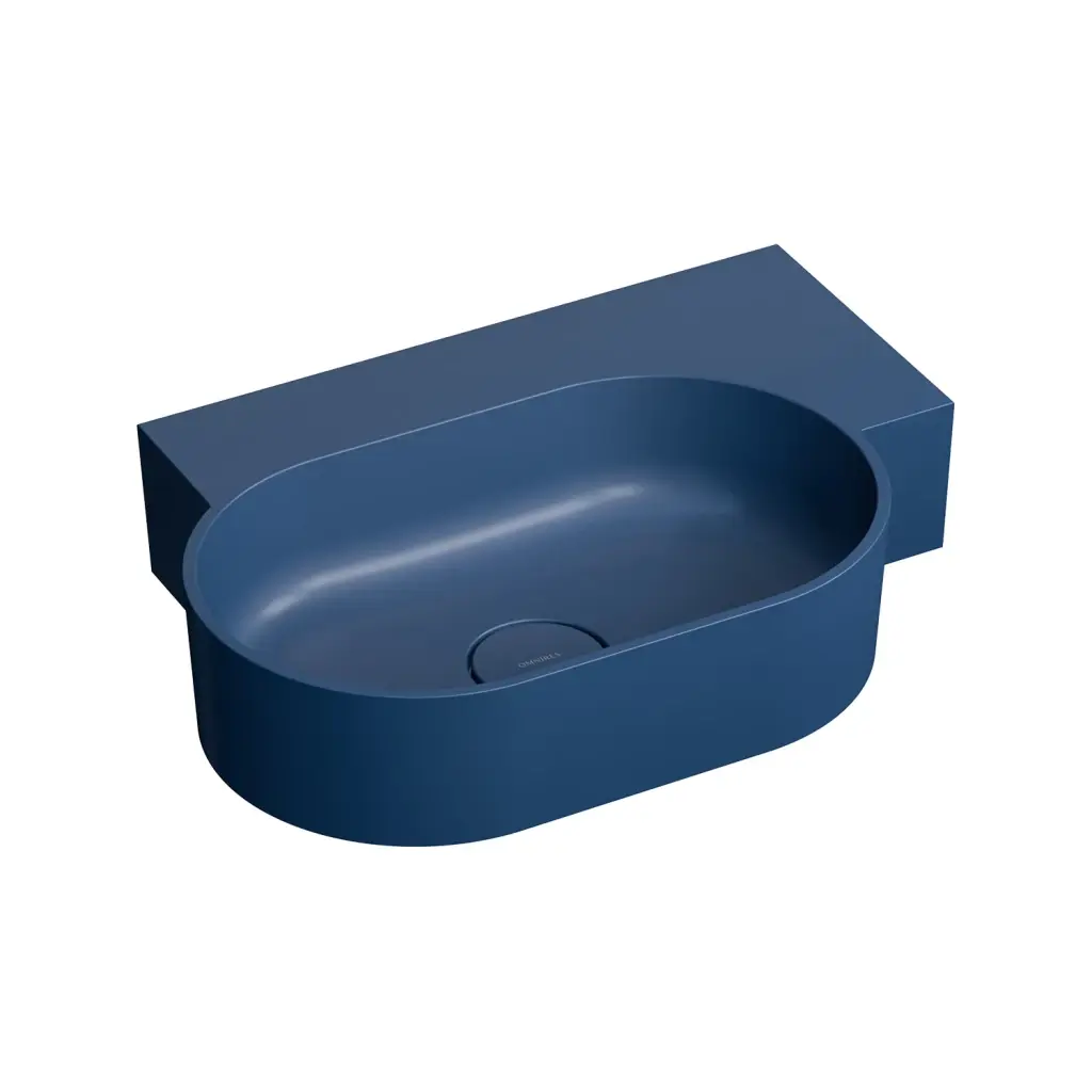 OMNIRES OVO M+ umyvadlo na desku/závěsné pravé, 55 x 38 cm, midnight blue mat; OVO555UWPMB