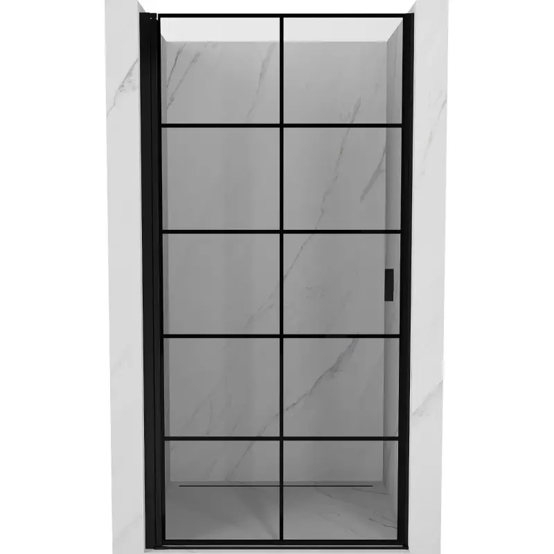 MEXEN MIST dveřní část (1d) 80x200 cm 6mm černá, dekor, levé 8A2-080-000-70-77-L