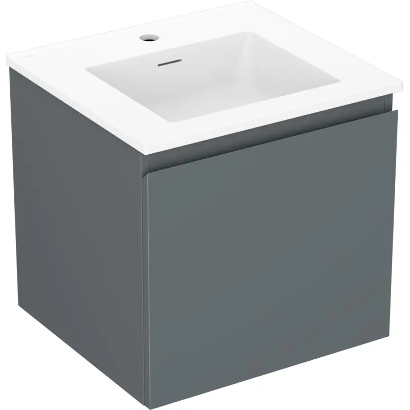 MEXEN/S Orio koupelnová skříňka 50 cm s umyvadlem Otis, 1 šuplík, grafit mat/bílá mat 91A10-05047-1-BF66-W18M01