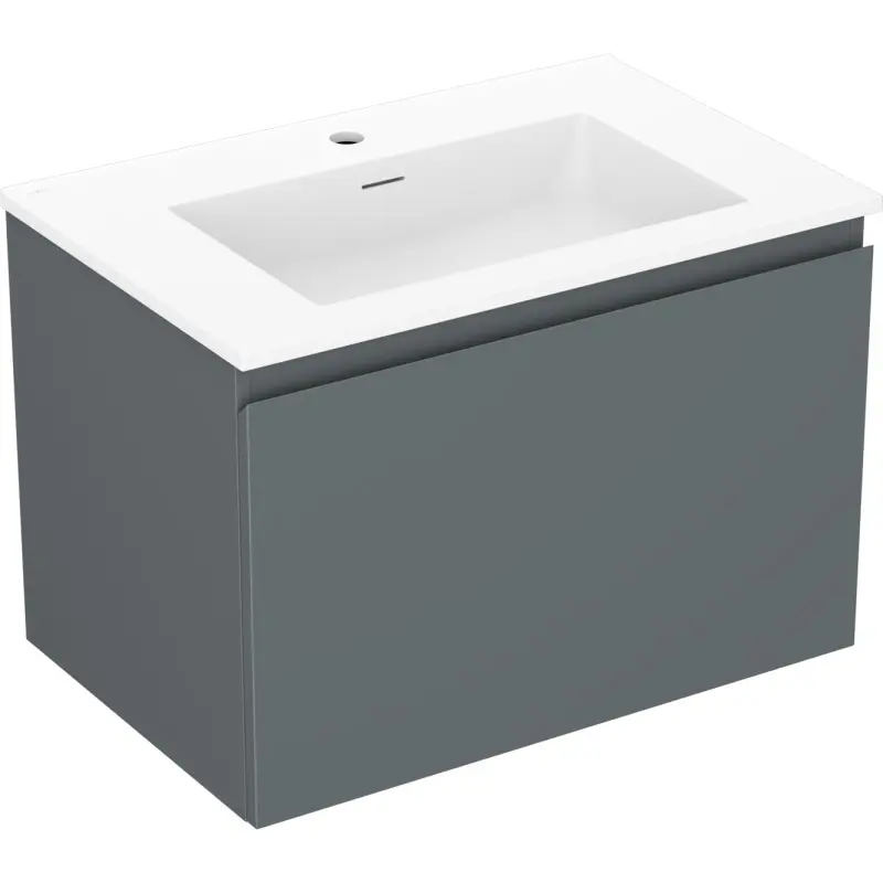 MEXEN/S Orio koupelnová skříňka 70 cm s umyvadlem Otis, 1 šuplík, grafit mat/bílá mat 91A10-07047-1-BF66-W18M01