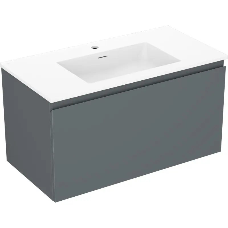 MEXEN/S Orio koupelnová skříňka 90 cm s umyvadlem Otis, 1 šuplík, grafit mat/bílá mat 91A10-09047-1-BF66-W18M01