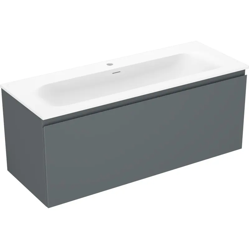 MEXEN/S Orio koupelnová skříňka 120 cm s umyvadlem Vela, 1 šuplík, grafit mat/bílá mat 91A10-12047-1-BF66-W23M01