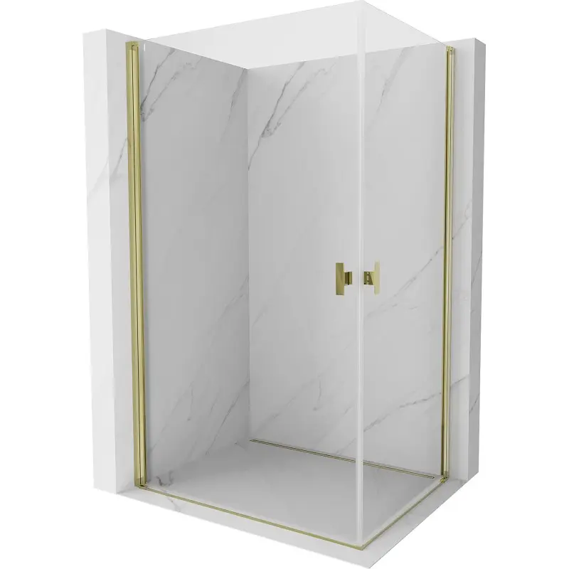 MEXEN/S Mist-B Duo sprchový kout dveře křídlové 95 x 85, transparent, zlato 8A2-095-085-50-00