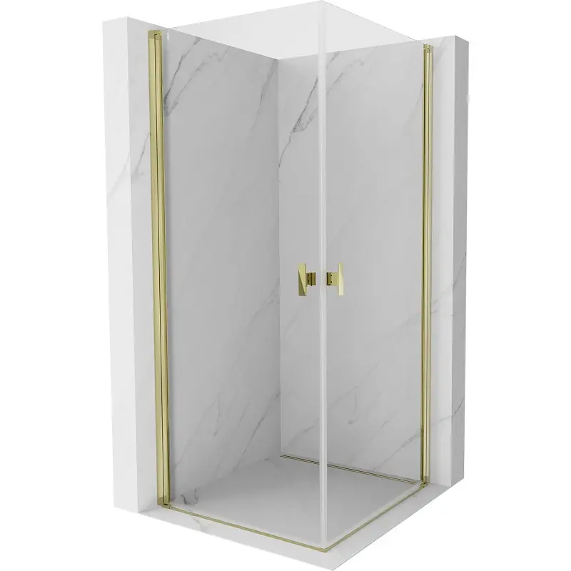 MEXEN/S Mist-B Duo sprchový kout dveře křídlové 95 x 95, transparent, zlato 8A2-095-095-50-00