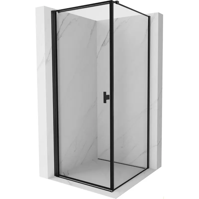 MEXEN/S Mist-B sprchový kout dveře křídlové levá 70 x 70, černá okraj, černá 8A2T-070-070-70-70-L