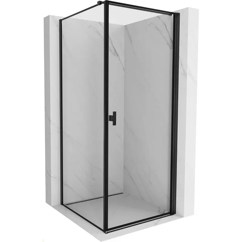 MEXEN/S Mist-B sprchový kout dveře křídlové pravá 80 x 80, černá okraj, černá 8A2T-080-080-70-70-P