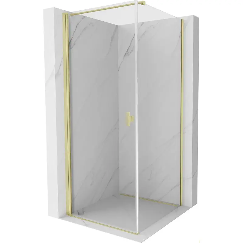 MEXEN/S Mist-B sprchový kout dveře křídlové 85 x 85, transparent, zlato kartáčovaná 8A2T-085-085-55-00