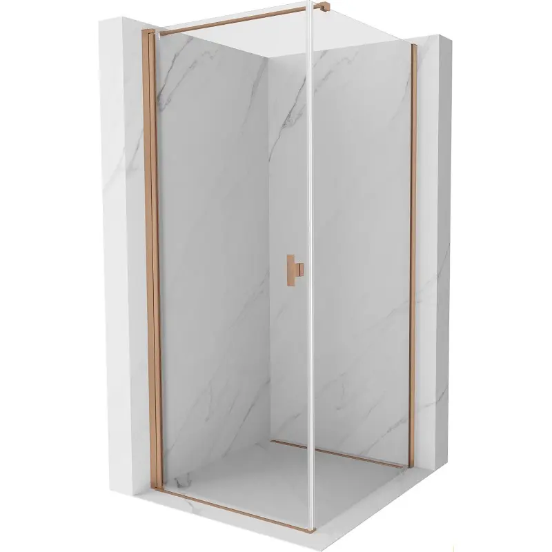 MEXEN/S Mist-B sprchový kout dveře křídlové 85 x 85, transparent, měď kartáčovaná 8A2T-085-085-65-00