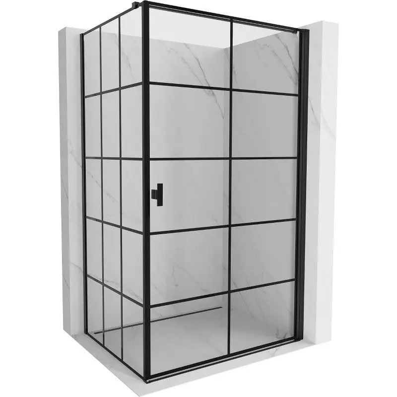 MEXEN/S Mist-B  sprchový kout dveře křídlové pravá 90 x 70, černá kratka, černá 8A2T-090-070-70-77-P