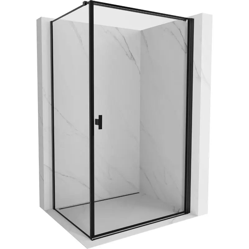 MEXEN/S Mist-B sprchový kout dveře křídlové pravá 100 x 85, černá okraj, černá 8A2T-100-085-70-70-P