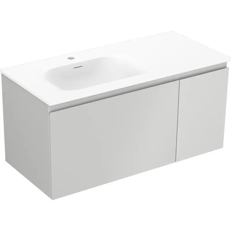 MEXEN/S Orio koupelnová skříňka 90 cm s umyvadlem Vela levá, 1S, 1D, šedá mat/bílá mat 91A13-09047-3-BBFF62-W23L01