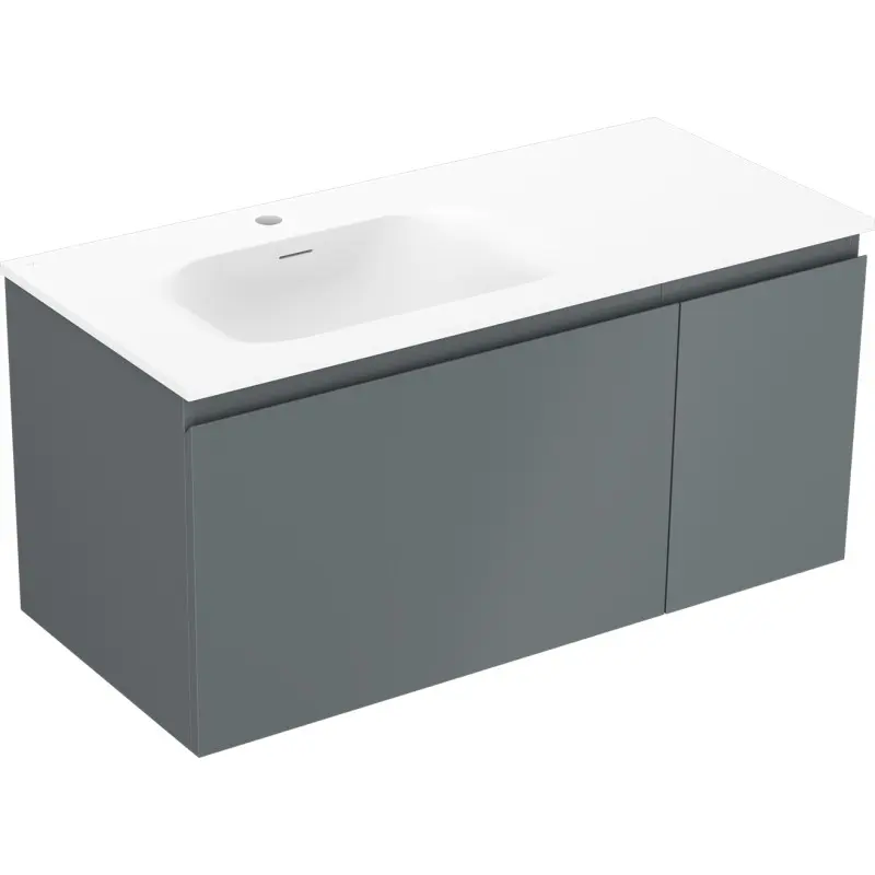 MEXEN/S Orio koupelnová skříňka 90 cm s umyvadlem Vela levá, 1S, 1D, grafit mat/bílá mat 91A13-09047-3-BBFF66-W23L01