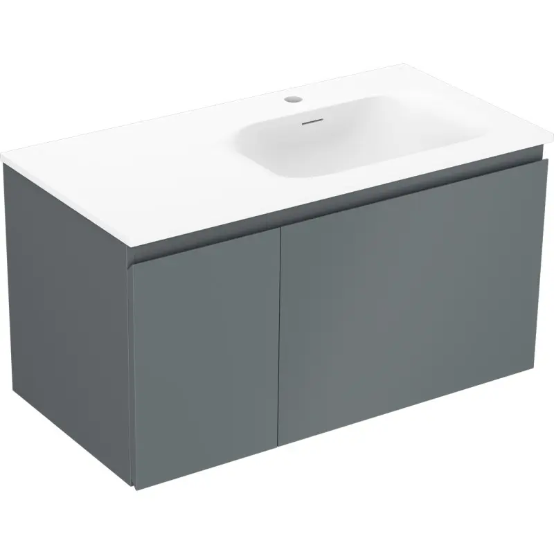 MEXEN/S Orio koupelnová skříňka 90 cm s umyvadlem Vela pravá, 1S, 1D, grafit mat/bílá mat 91A13-09047-3-BBFF66-W23P01