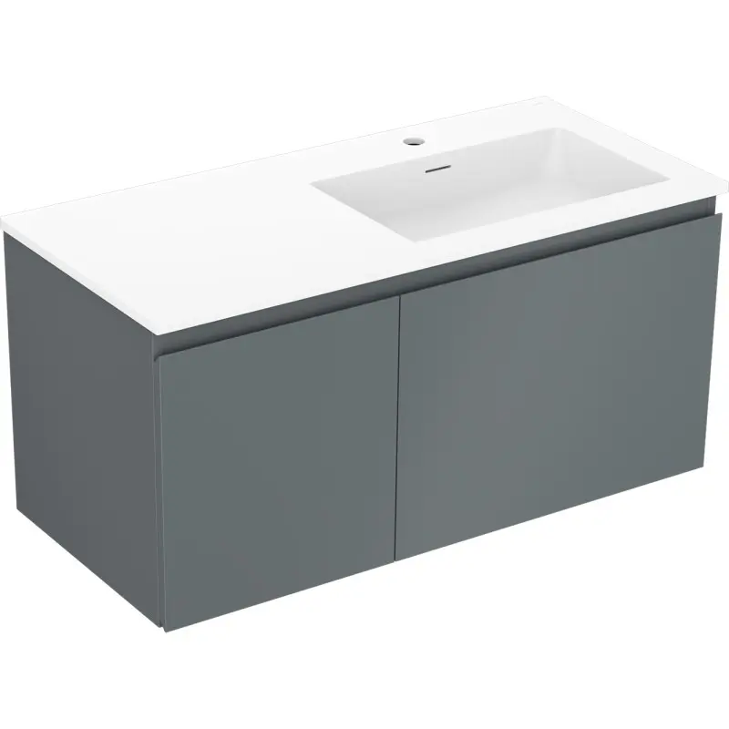 MEXEN/S Orio koupelnová skříňka 100 cm s umyvadlem Otis pravá, 1S, 1D, grafit mat/bílá mat 91A13-10047-3-BBFF66-W18P01
