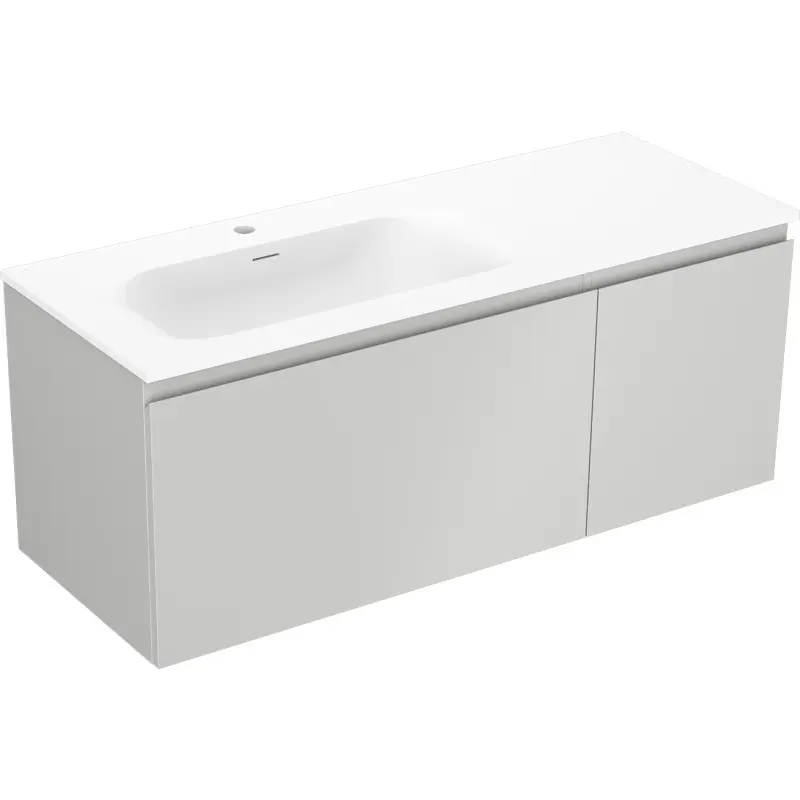 MEXEN/S Orio koupelnová skříňka 120 cm s umyvadlem Vela levá, 1S, 1D, šedá mat/bílá mat 91A13-12047-3-BBFF62-W23L01