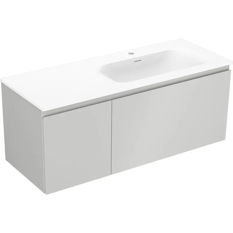MEXEN/S Orio koupelnová skříňka 120 cm s umyvadlem Vela pravá, 1S, 1D, šedá mat/bílá mat 91A13-12047-3-BBFF62-W23P01