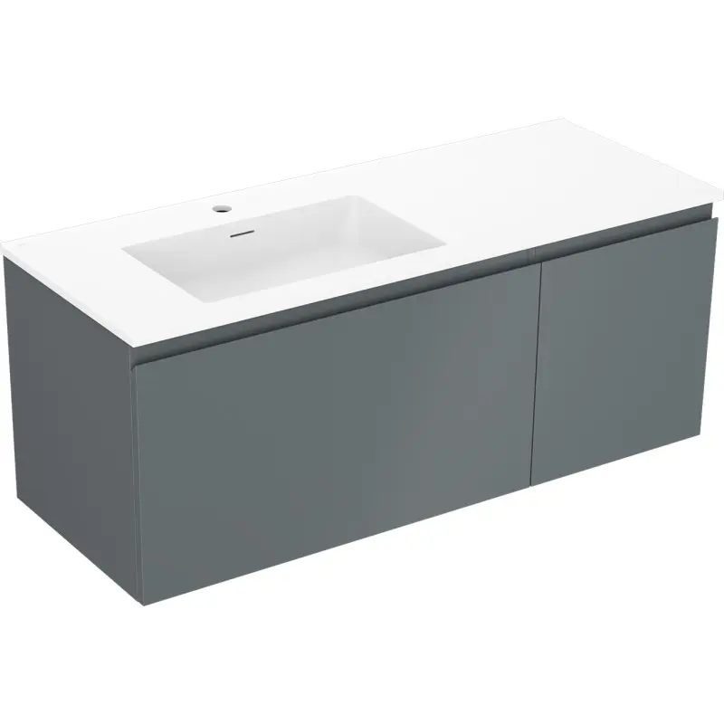MEXEN/S Orio koupelnová skříňka 120 cm s umyvadlem Otis levá, 1S, 1D, grafit mat/bílá mat 91A13-12047-3-BBFF66-W18L01