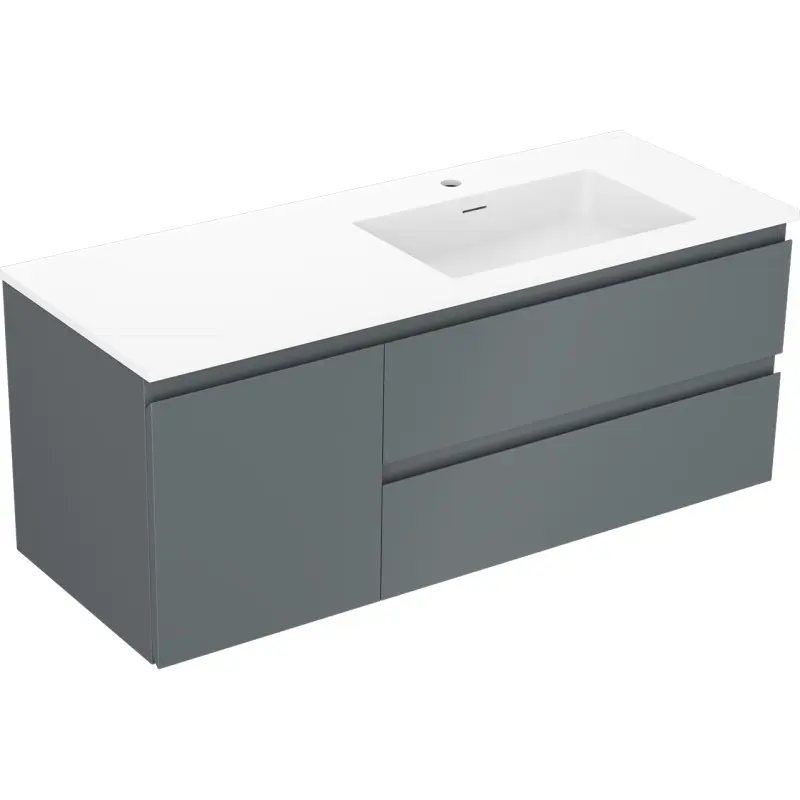 MEXEN/S Orio koupelnová skříňka 120 cm s umyvadlem Otis pravá, 2S, 1D, grafit mat/bílá mat 91A13-12047-3-BBFFF66-W18P01