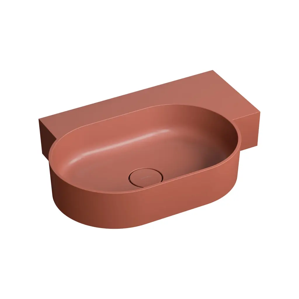 OMNIRES OVO M+ umyvadlo na desku/závěsné pravé, 64 x 44 cm, terracotta mat; OVO645UWPTE