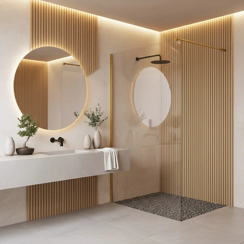 REA/S Sprchová zástěna Flexi Transparent / Brush Gold 120 KPL-K99260
