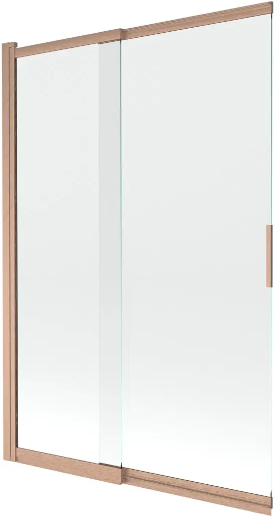 MEXEN Fox vanová zástěna 2-křídlová posuvná 120 x 150, transparent, měď kartáčovaná 891-120-002-65-00