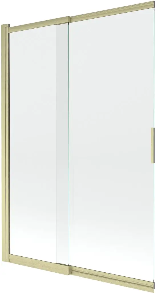 MEXEN Fox vanová zástěna 2-křídlová posuvná 120 x 150, transparent, zlatá kartáčovaná 891-120-002-55-00