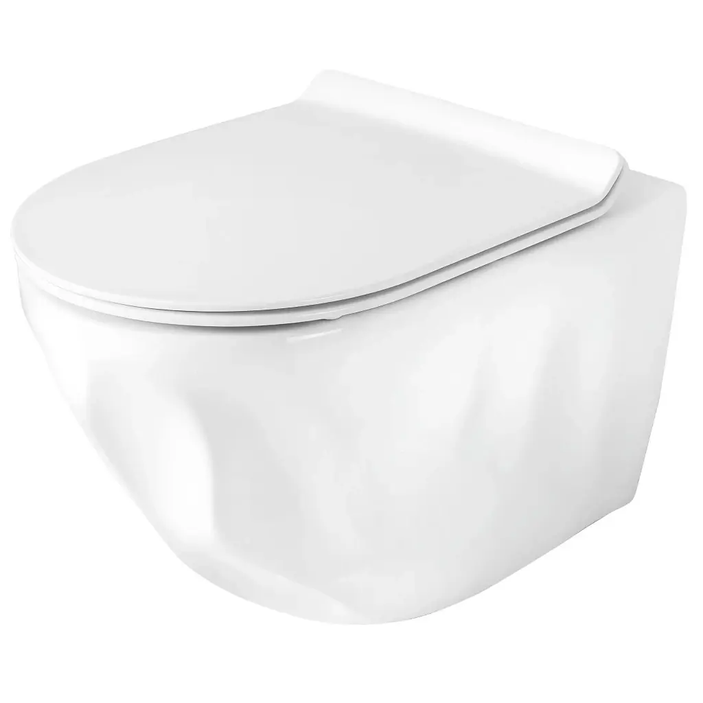 Závěsná WC mísa se SoftClose sedátkem REA Gustavo Rimless, bílá lesk