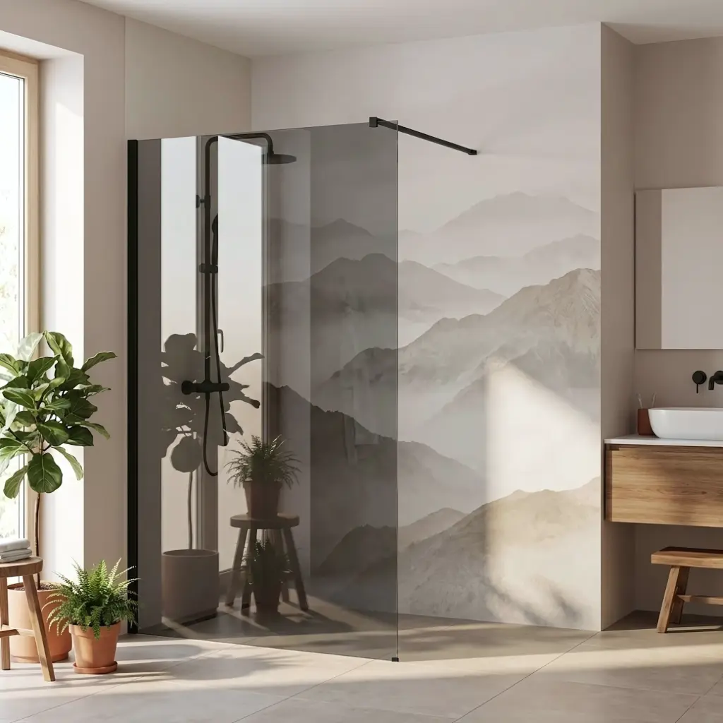REA/S Sprchová zástěna Flexi Grey / Black 90 KPL-K99185