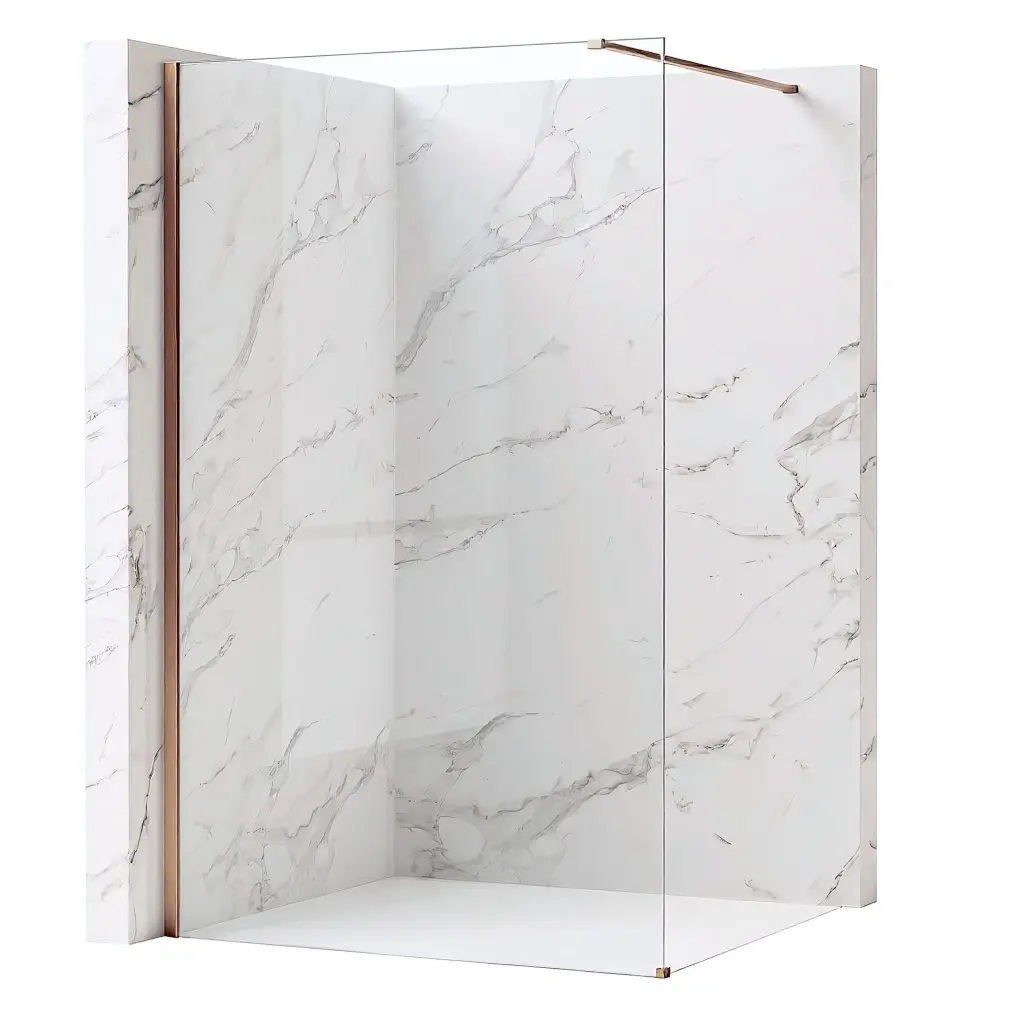 REA/S Sprchová zástěna Flexi Transparent / Brush Copper 110 KPL-K99364