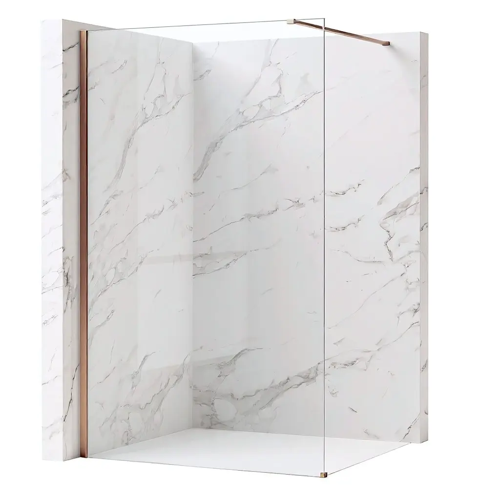 REA/S Sprchová zástěna Flexi Transparent / Brush Copper 140 KPL-K99377