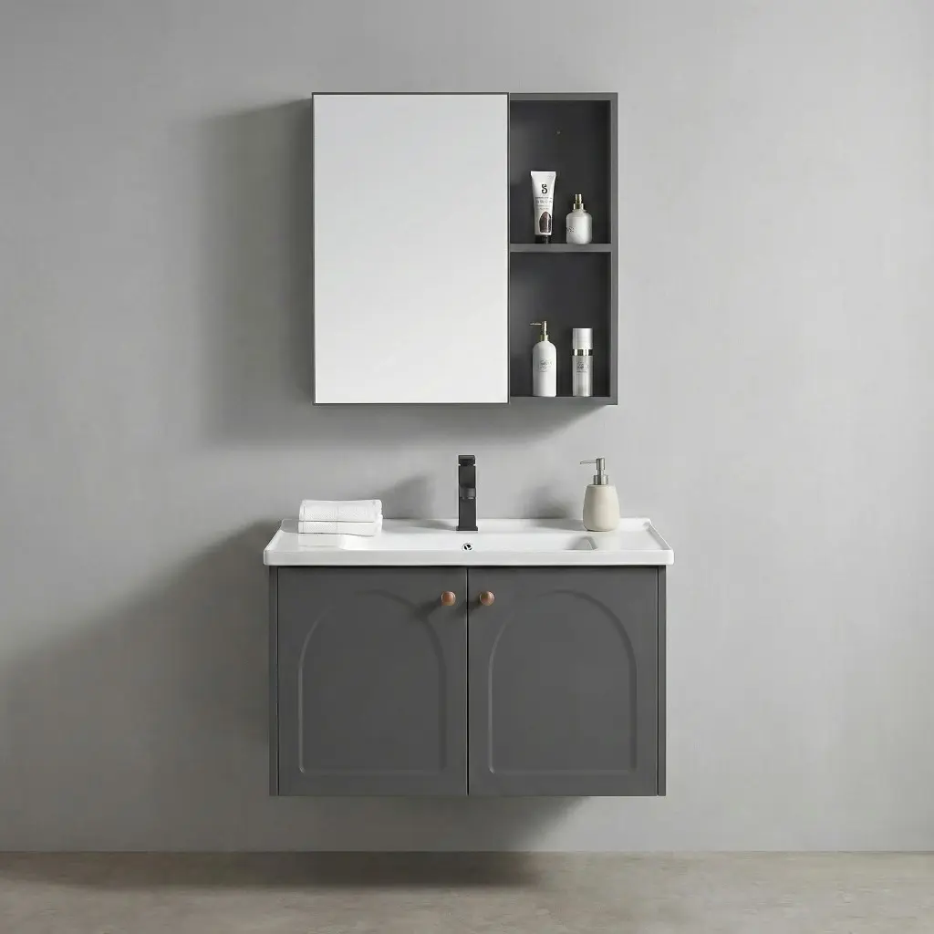 REA Sada koupelnového nábytku s umyvadlem Denver 60cm Grey REA-M0010