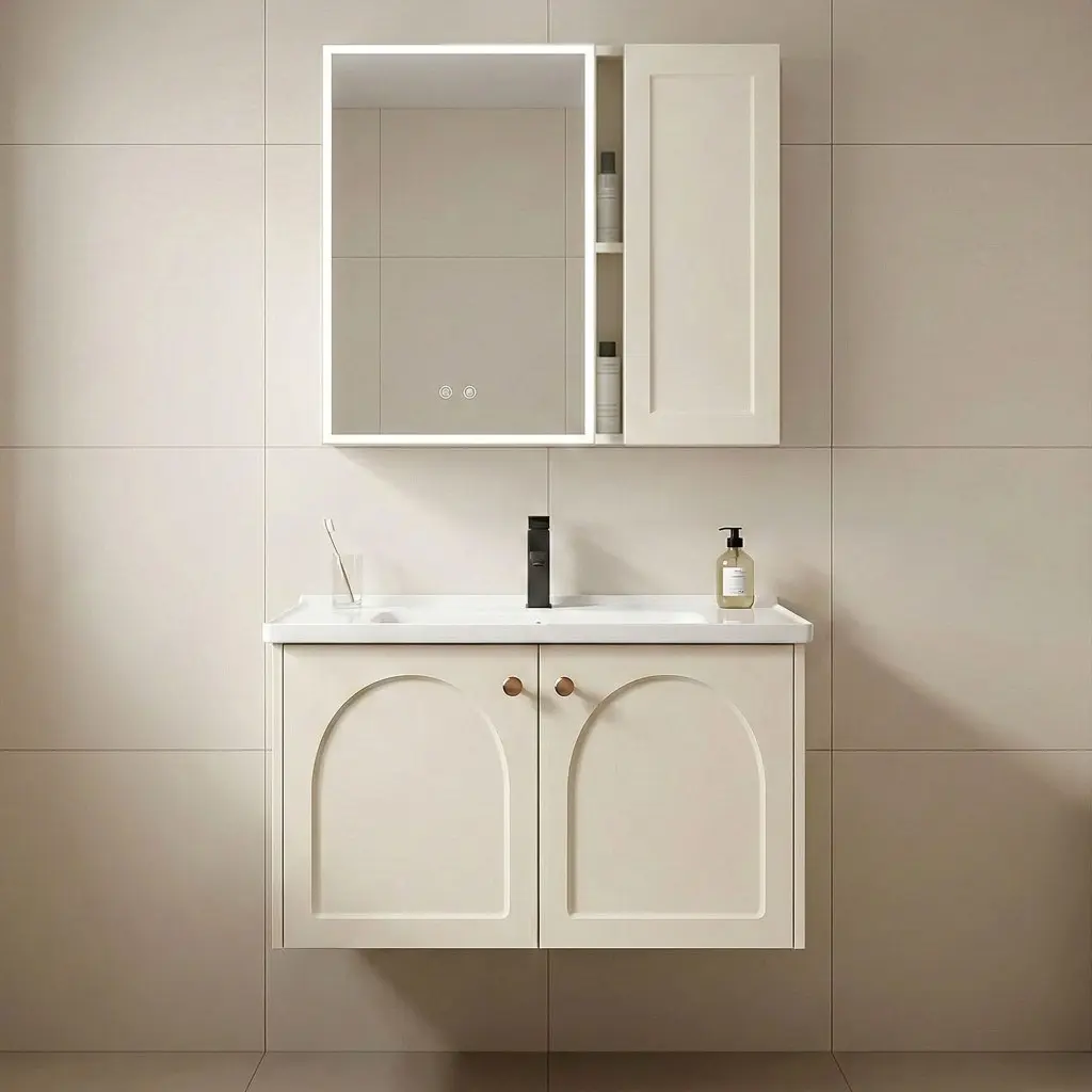 REA Sada koupelnového nábytku s umyvadlem Denver 60cm Creme REA-M0012