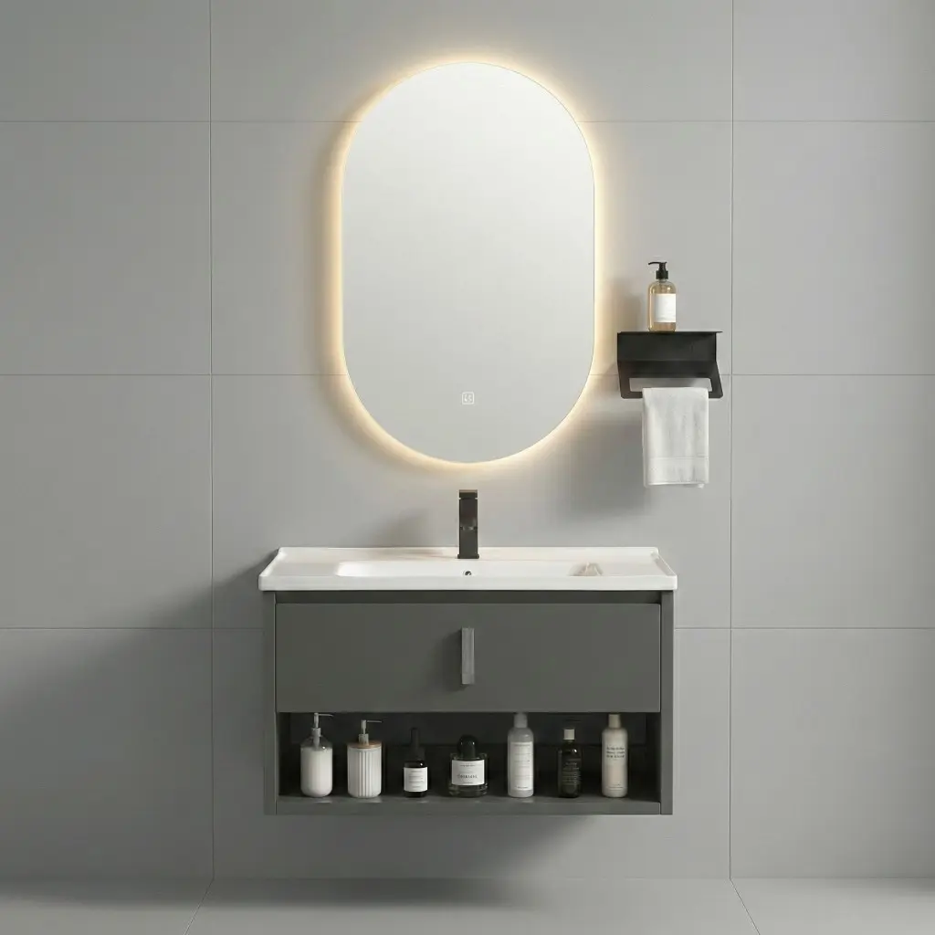 REA Sada koupelnového nábytku s umyvadlem Toledo 60cm Grey REA-M0017