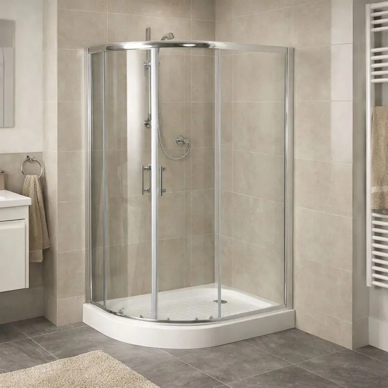 OLSEN SPA Sprchový asymetrický kout s vaničkou IBIZA II Barva rámu Chrom/Leštěný hliník (ALU), Rozměr A 100, Rozměr B 80, Směr zavírání Pravé (DX), Výplň Čiré bezpečnostní sklo 5 mm OLBIBI210P