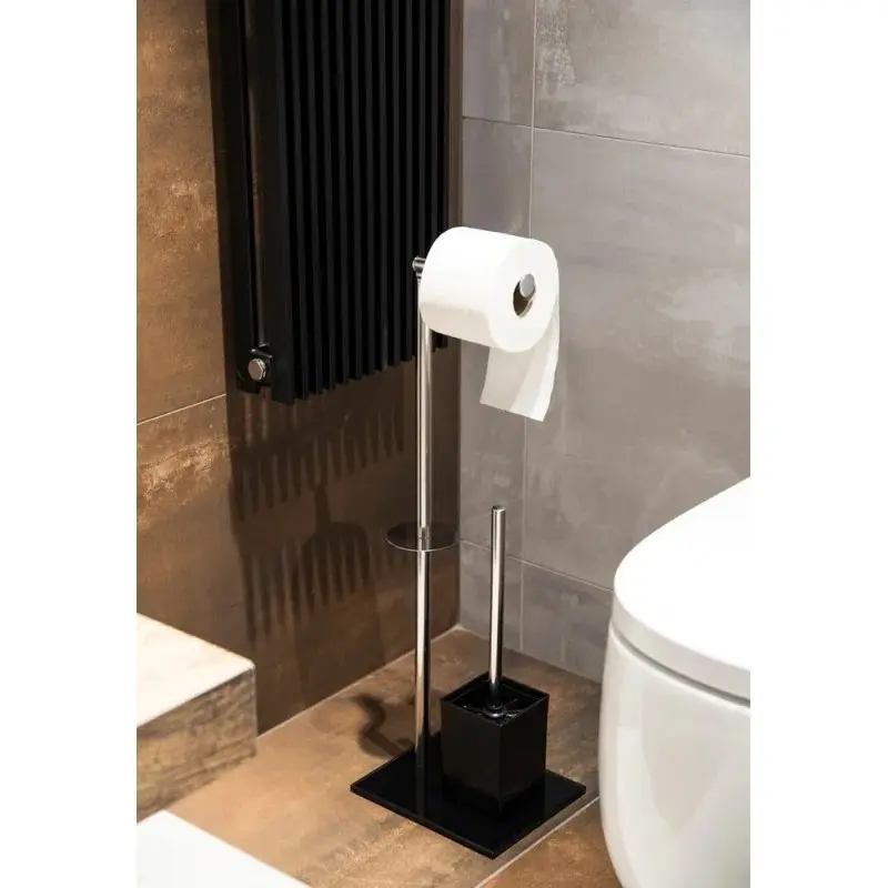 AWD Interior WC štětka + držák papíru, nerez a černá barva KD02071617