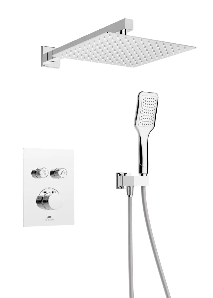 Rubineta THERMO-2F-OLO (SQ), termostatický podomítkový set, 2-cestná (s příslušenstvím) OLBA625055
