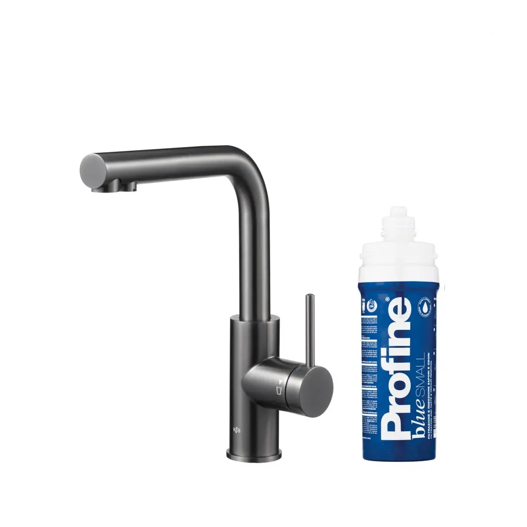 KFA Duero pure basic, filtrující s otočnou výtokovou armaturou, PVD gunmetal šedá + profine blue s 6623-913-61