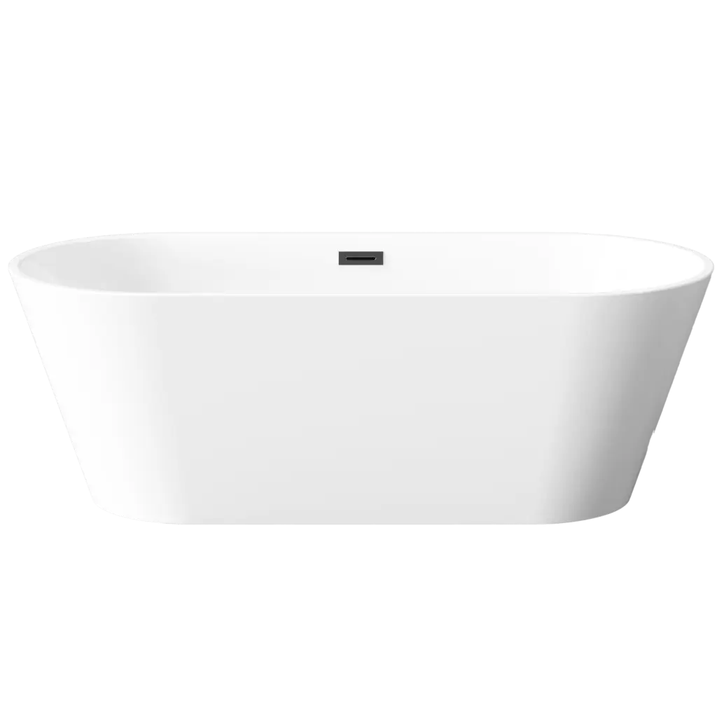 INVENA Volně stojící vana 170 cm Limnos se sifonem černý AN-00-140-KPL