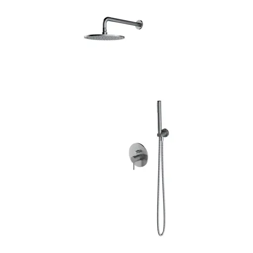 OMNIRES Y - Sprchový set s baterií pod omítku, s tělesem, průměr 25 cm, kartáčovaný nikl SYSY35NI