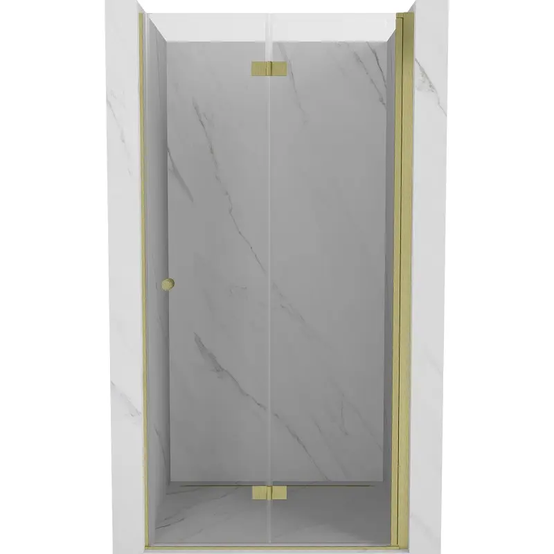 MEXEN MIST dveřní část zalamovací 70x200 cm 6mm zlatá kartáčovaná, čirá, pravé 8A6-070-000-55-00-P