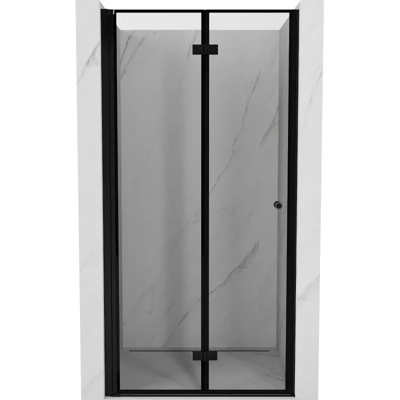 MEXEN MIST dveřní část zalamovací 90x200 cm 6mm černá, okraj, levé 8A6-090-000-70-70-L