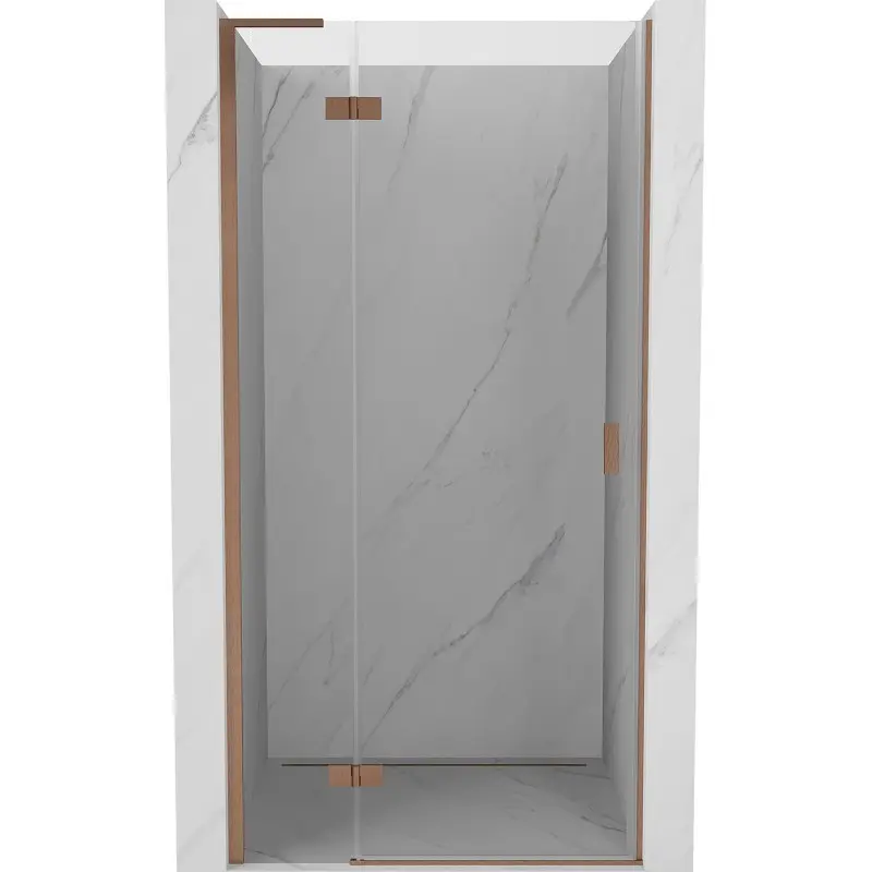 MEXEN/S Mist-H L sprchové dveře křídlové levé 90, transparent, měď kartáčovaná 8A5L-090-000-65-00-L