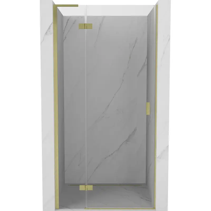 MEXEN/S Mist-H L sprchové dveře křídlové levé 110, transparent, zlatá kartáčovaná 8A5L-110-000-55-00-L
