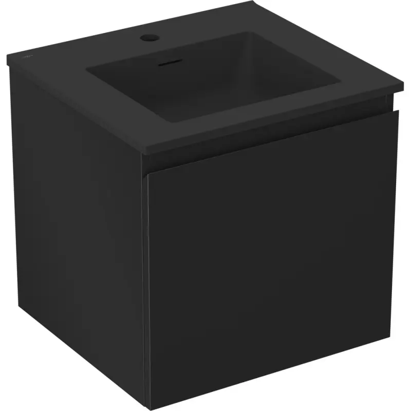 MEXEN/S Orio koupelnová skříňka 50 cm s umyvadlem Otis, 1 šuplík, černá mat 91A10-05047-1-BF71-W18M71