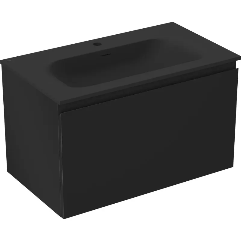 MEXEN/S Orio koupelnová skříňka 80 cm s umyvadlem Vela, 1 šuplík, černá mat 91A10-08047-1-BF71-W23M71