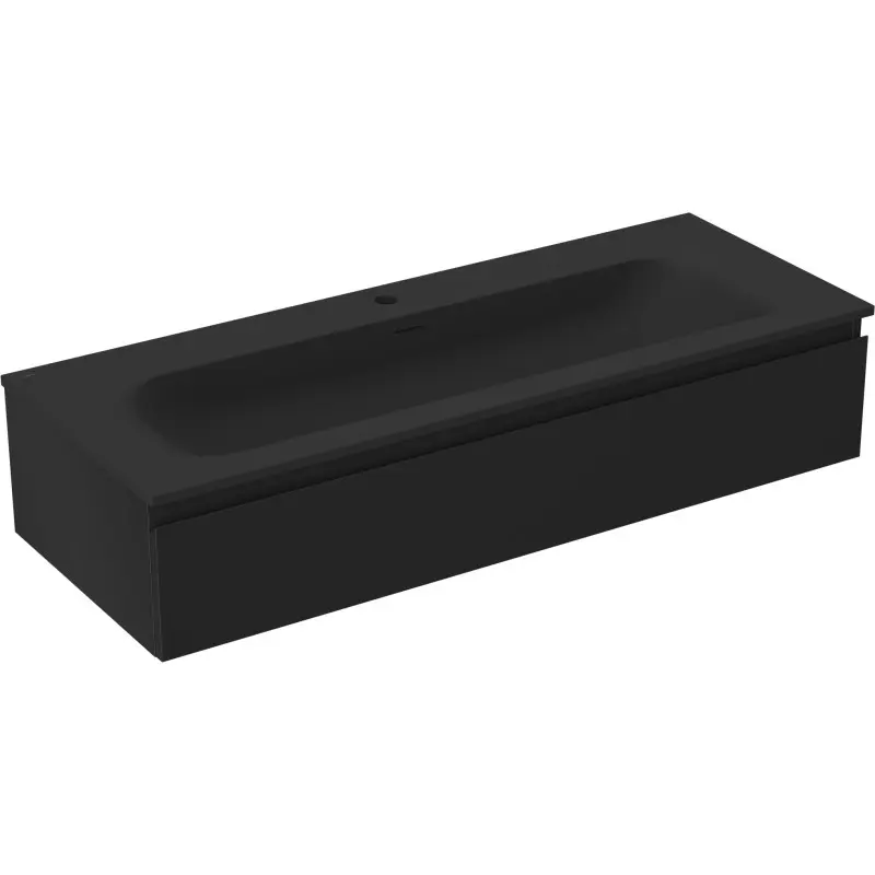 MEXEN/S Orio koupelnová skříňka 120 cm s umyvadlem Vela, 1 šuplík, černá mat 91A10-12023-1-BF71-W23M71