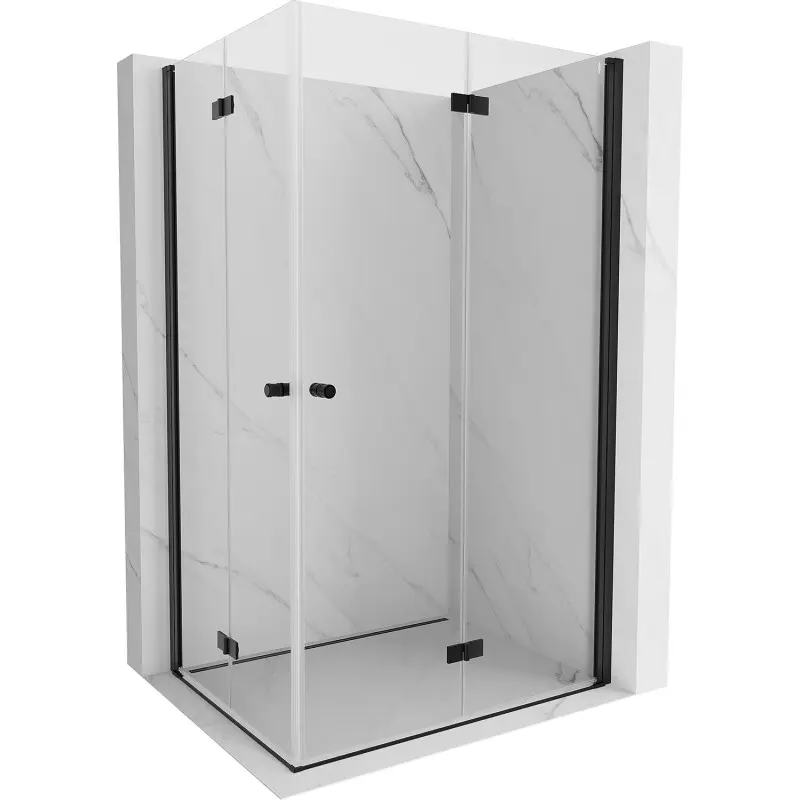 MEXEN/S Mist-F Duo sprchový kout skládací dveře pravá 80 x 95, transparent, černá  8A6-080L-095P-70-00